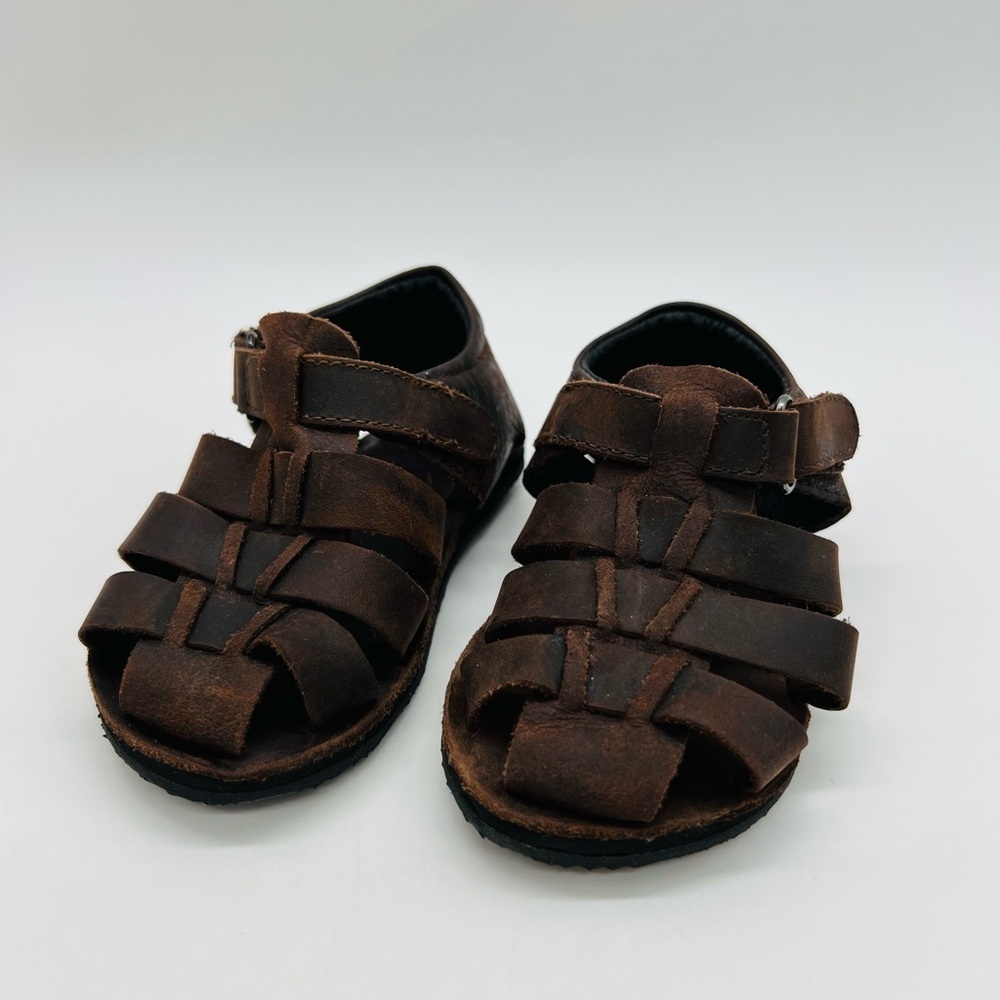 Cole Haan Dark Brown Mini Jamie Fisherman Sandals Infant Size 1
